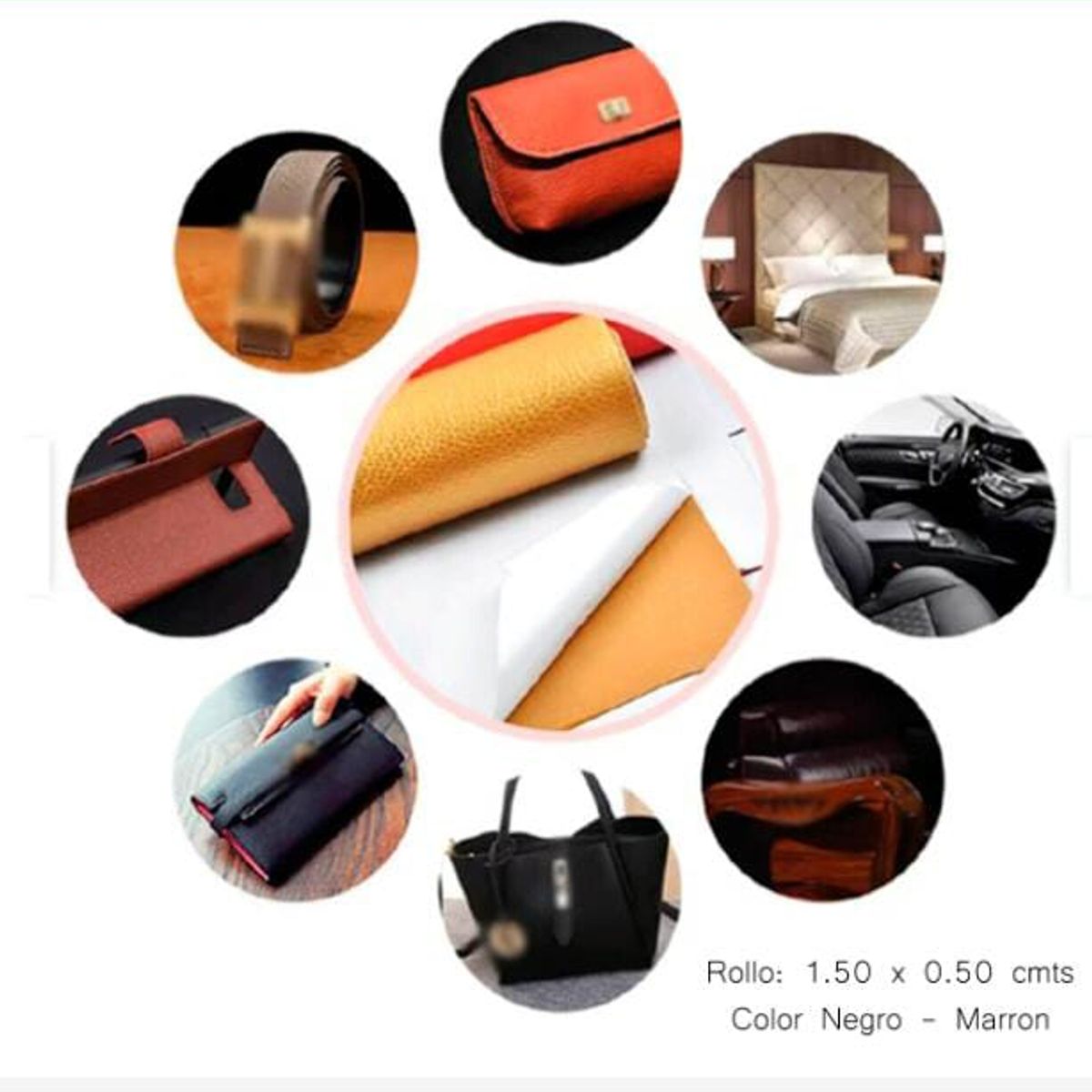 GENERICO - Cuero Sintético Autoadhesivo para Reparación Marron