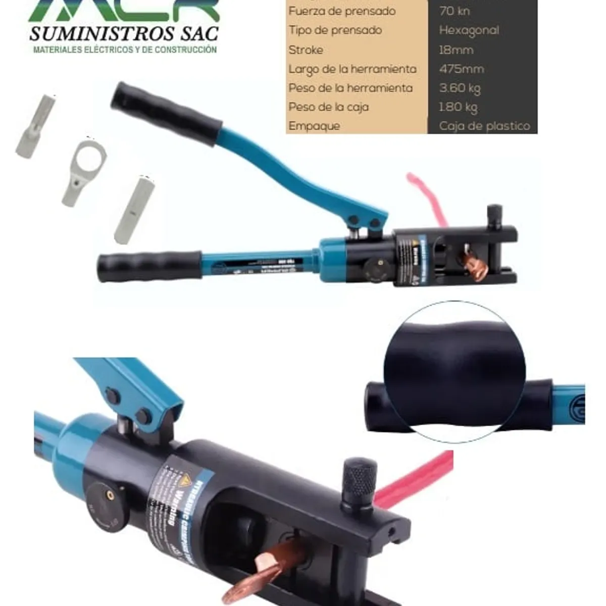 CRIMPEADORA HIDRAULICA PARA TERMINALES ELECTRICOS HASTA 300 MM2, marca GENERICO - Foto Principal