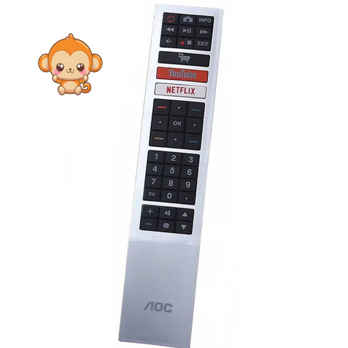 GENERICO - Control Remoto Genérico Tv Aoc Smart Plateado Mod50U6295