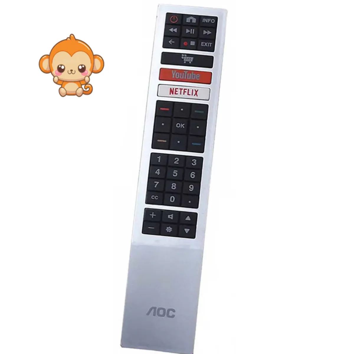 GENERICO - Control Remoto Genérico Tv Aoc Smart Plateado Mod50U6295