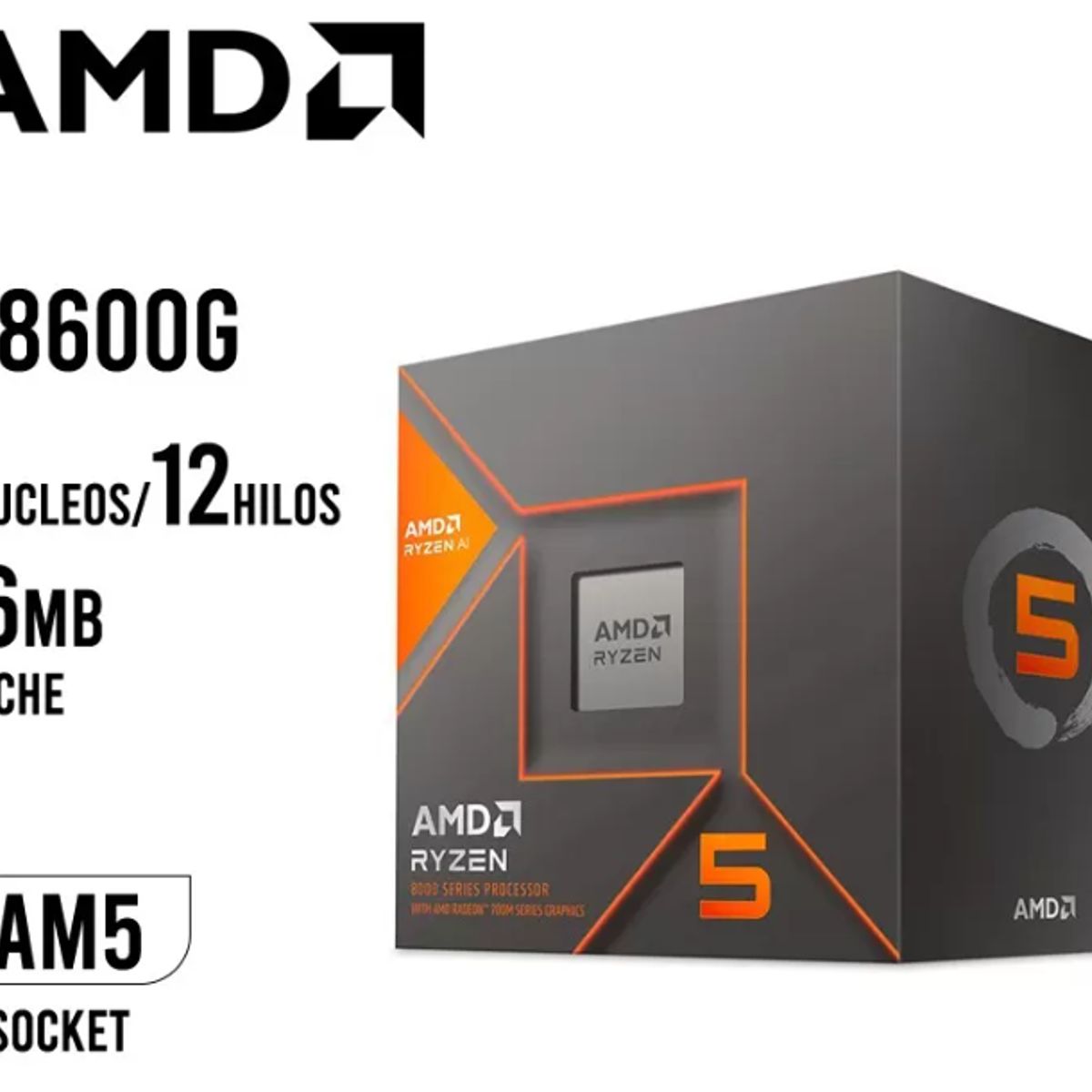 AMD - Computadora PC GAMER RYZEN 5 8600G RAM 32GB DDR5 SSD M2 1TB WIFI BLUETOOTH