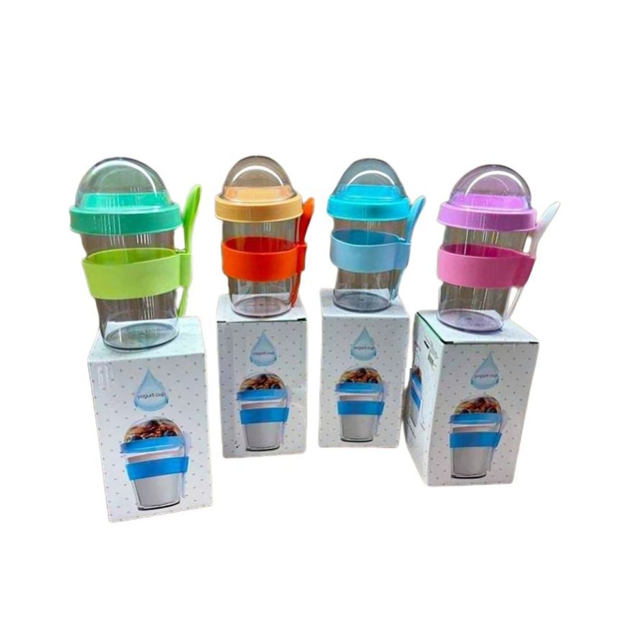 GENERICO - Vaso para Yogurt y Cereal yogurera de acrilico con cuchara