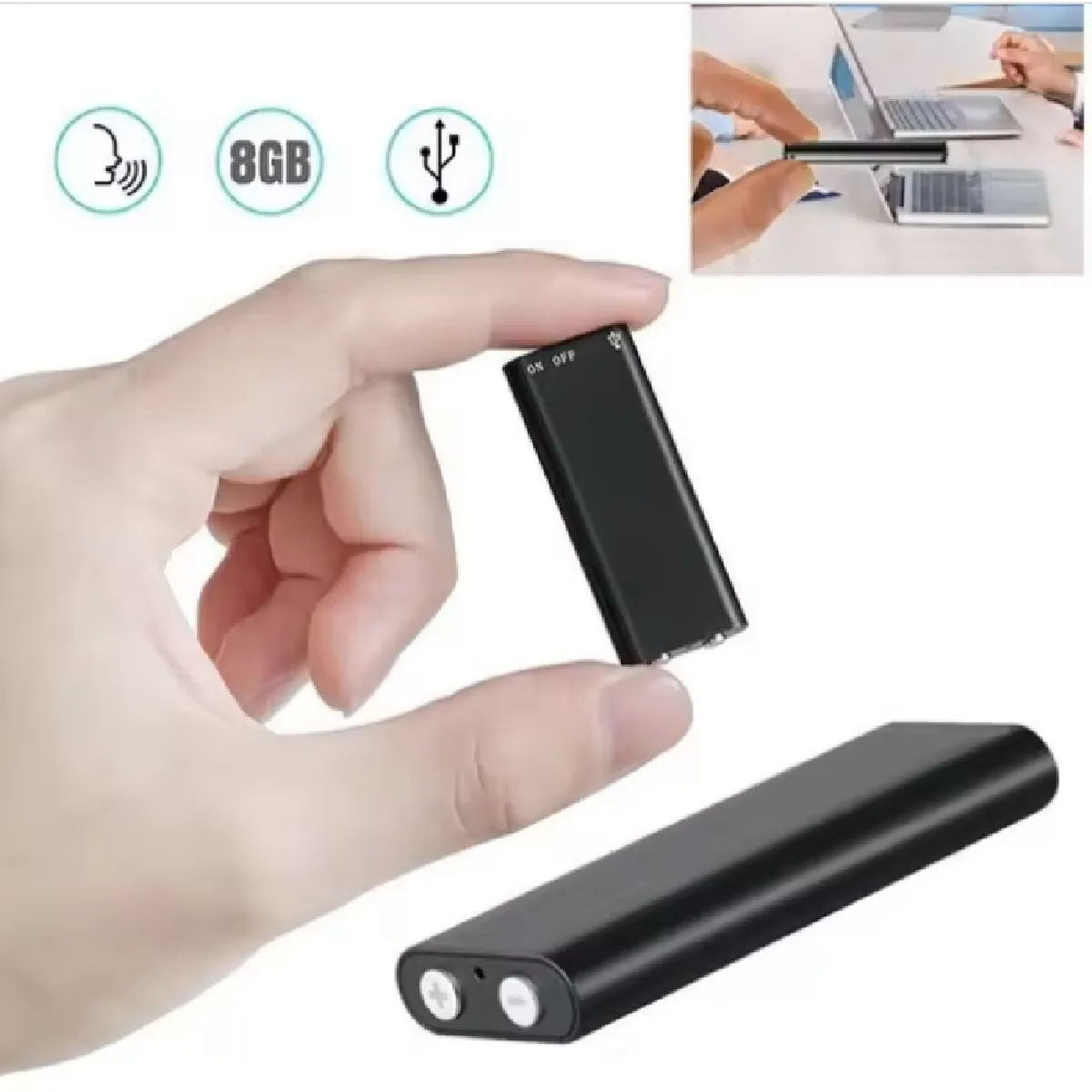 GENERICO - MINI GRABADOR DE VOZ ESPIA CON ELIMINACION DE RUIDO