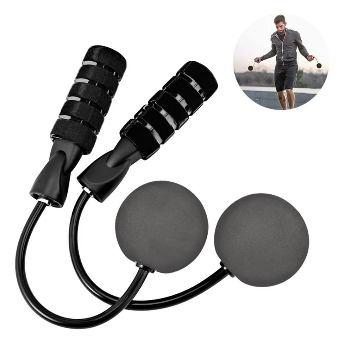 GENERICO - Soga para Saltar Sin Cuerda Negro