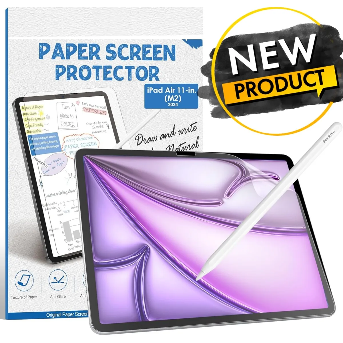 GENERICO - Protector de pantalla Mica de iPad Air 11" 2024 Chip M2 6ta Generación