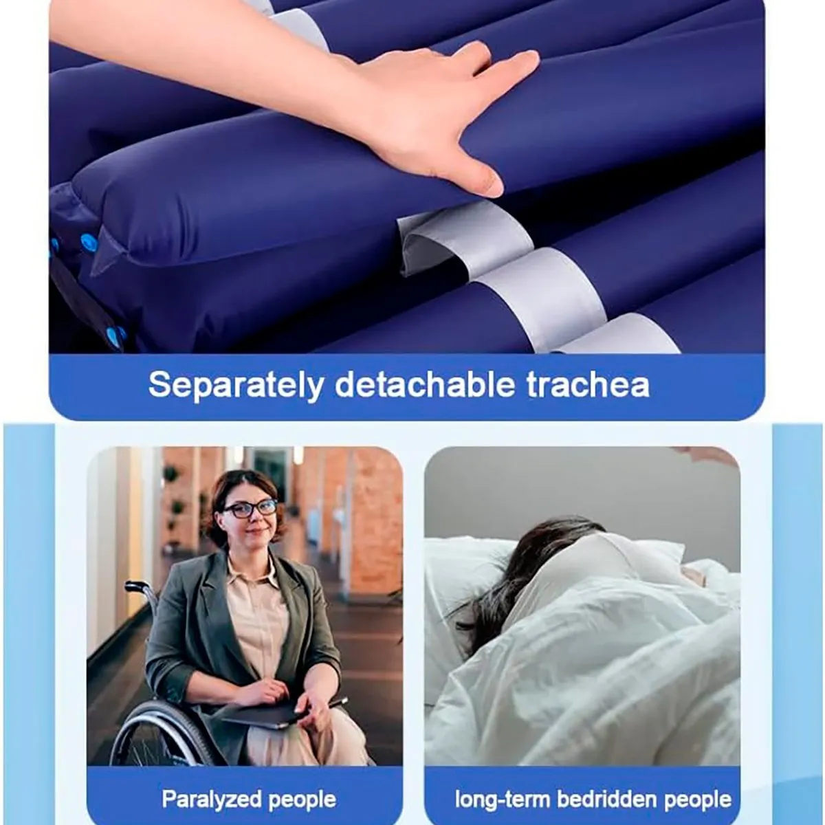 PERUMASSAGE - Colchón Antiescaras Tubular con Bomba Silenciosa-Prevención de Úlceras