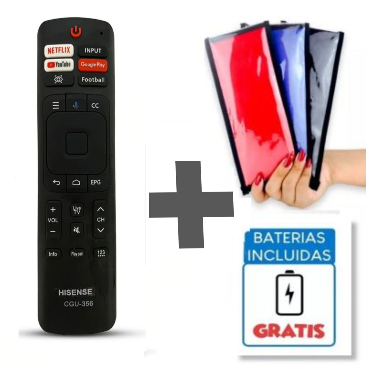 UNIVERSAL - Control Remoto Para Hisense Smart Versión nueva  Pilas