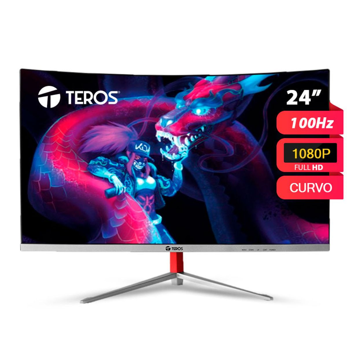 TEROS - Monitor Gamer Teros TE-2401S Curvo 24 Full HD 100HZ Negro