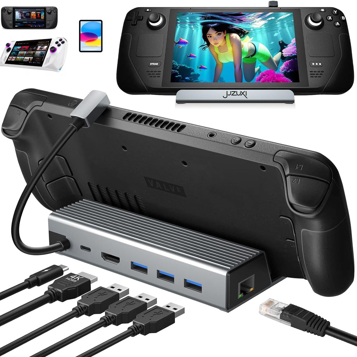 GENERICO - dock estacion de carga asus rog ally steam deck nintendo switch.