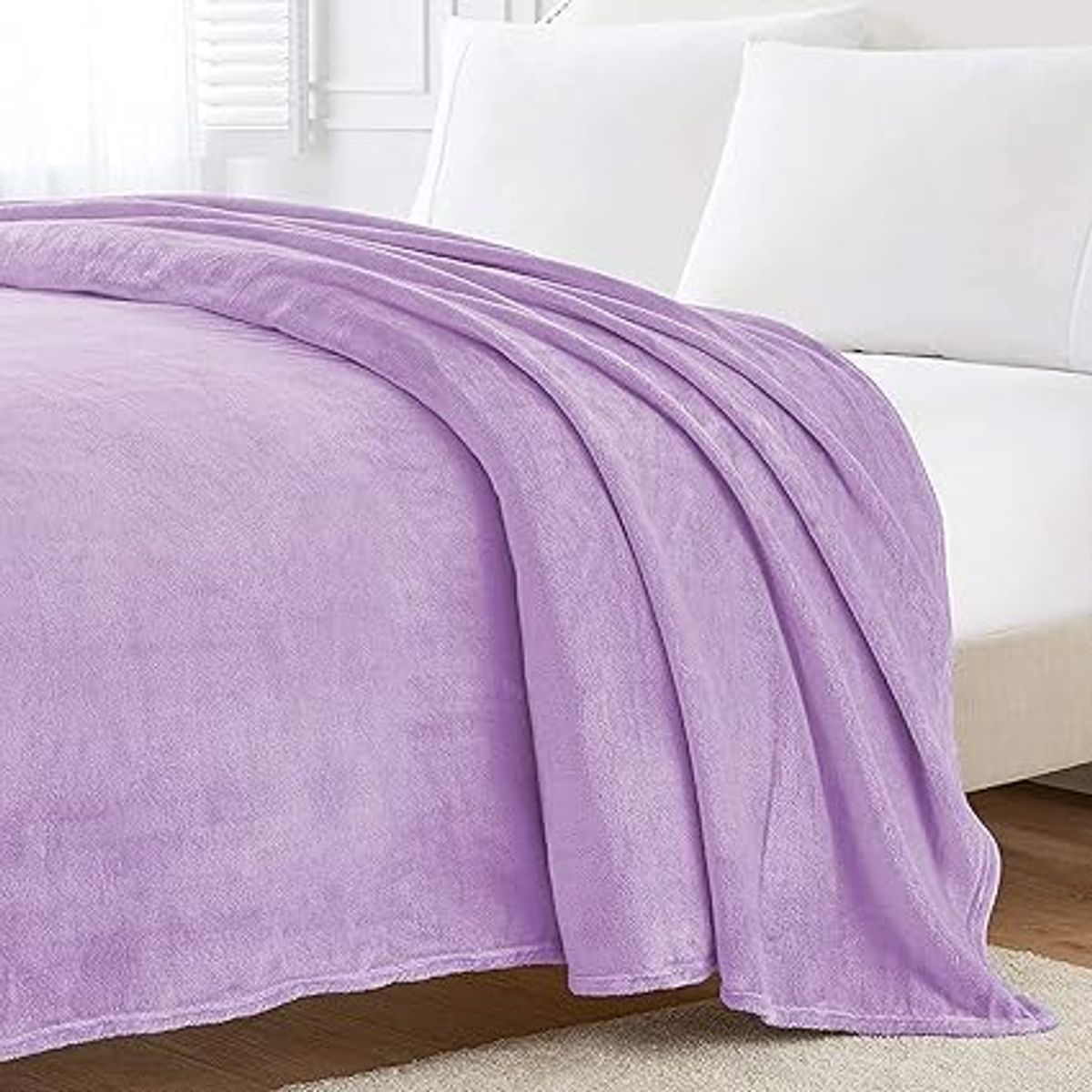 GENERICO - Manta dos plazas arrullo de felpa de terciopelo suave lila