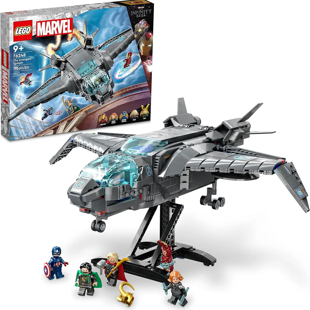 LEGO - LEGO Marvel 76248 El Quinjet de Avengers (795 piezas)