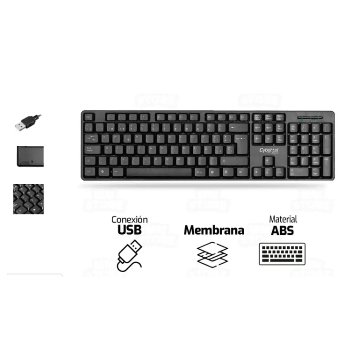CYBERTEL - Teclado Cableado Cybertel Ebony CYB K105