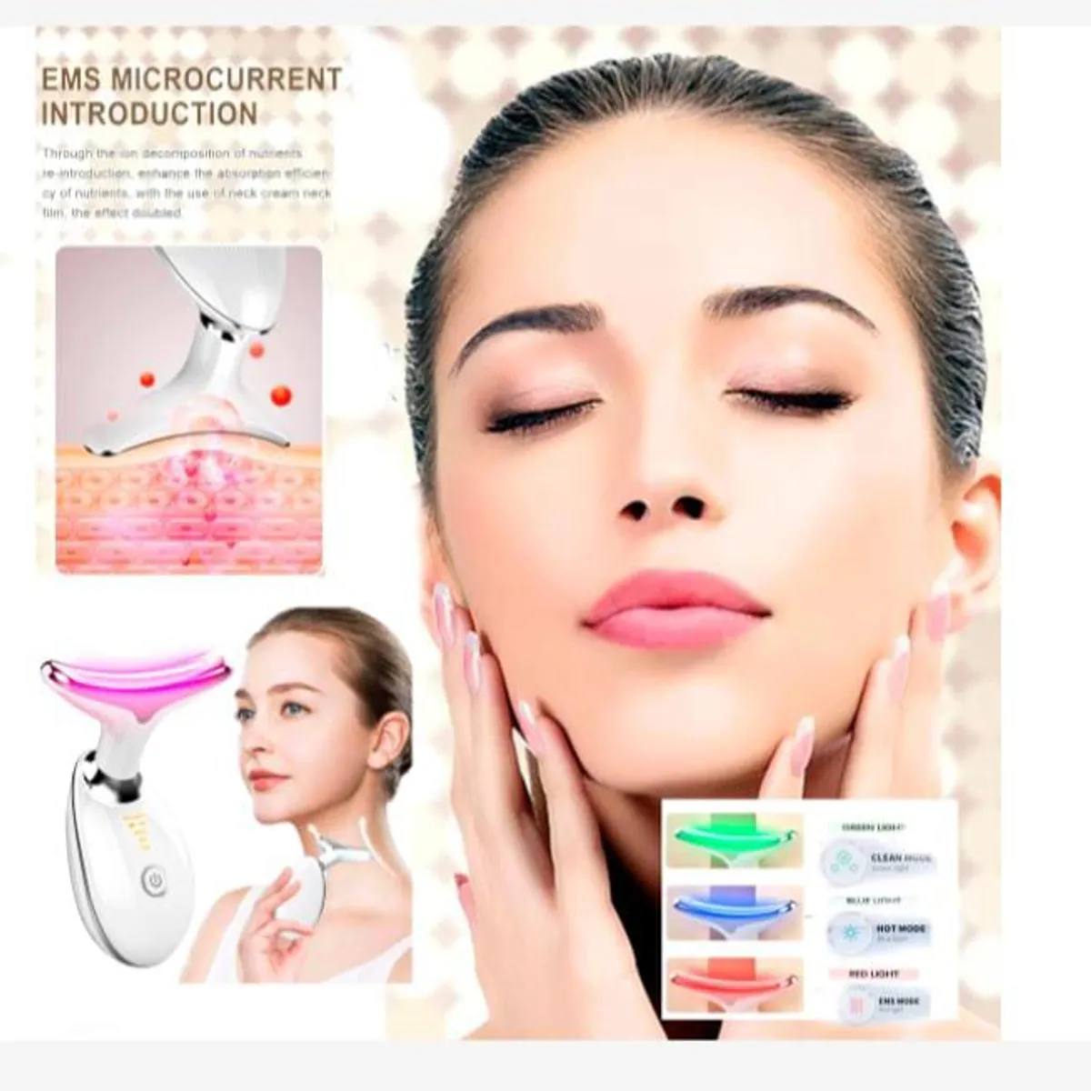 GENERICO - Masajeador de Rostro y Cuello Tonifica y Rejuvenece