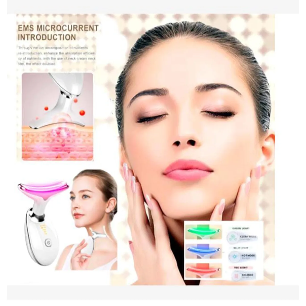 GENERICO - Masajeador de Rostro y Cuello Tonifica y Rejuvenece