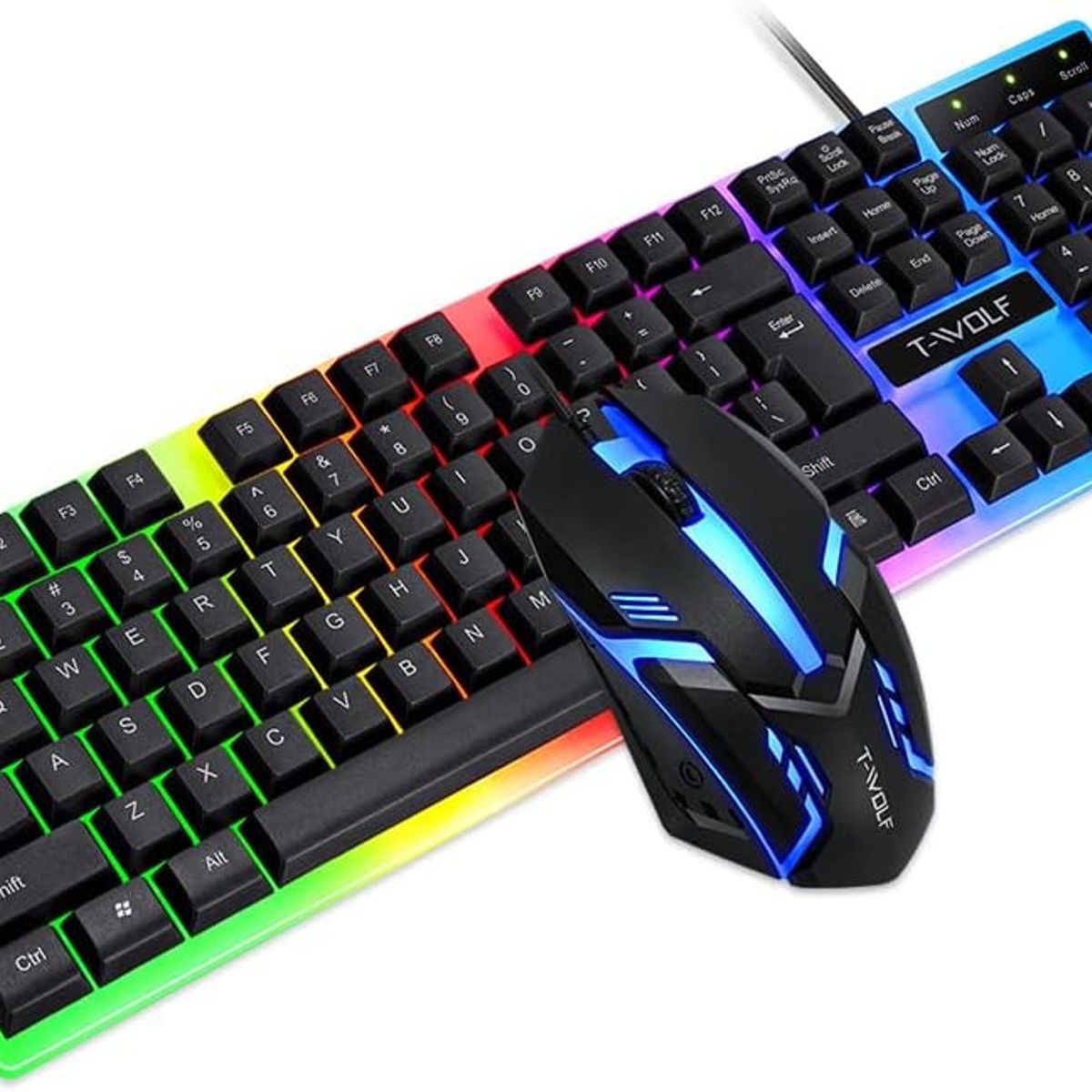TWOLF - Teclado Gamer RGB Combo 2 en 1 , Teclado y Mouse Twolf TF230