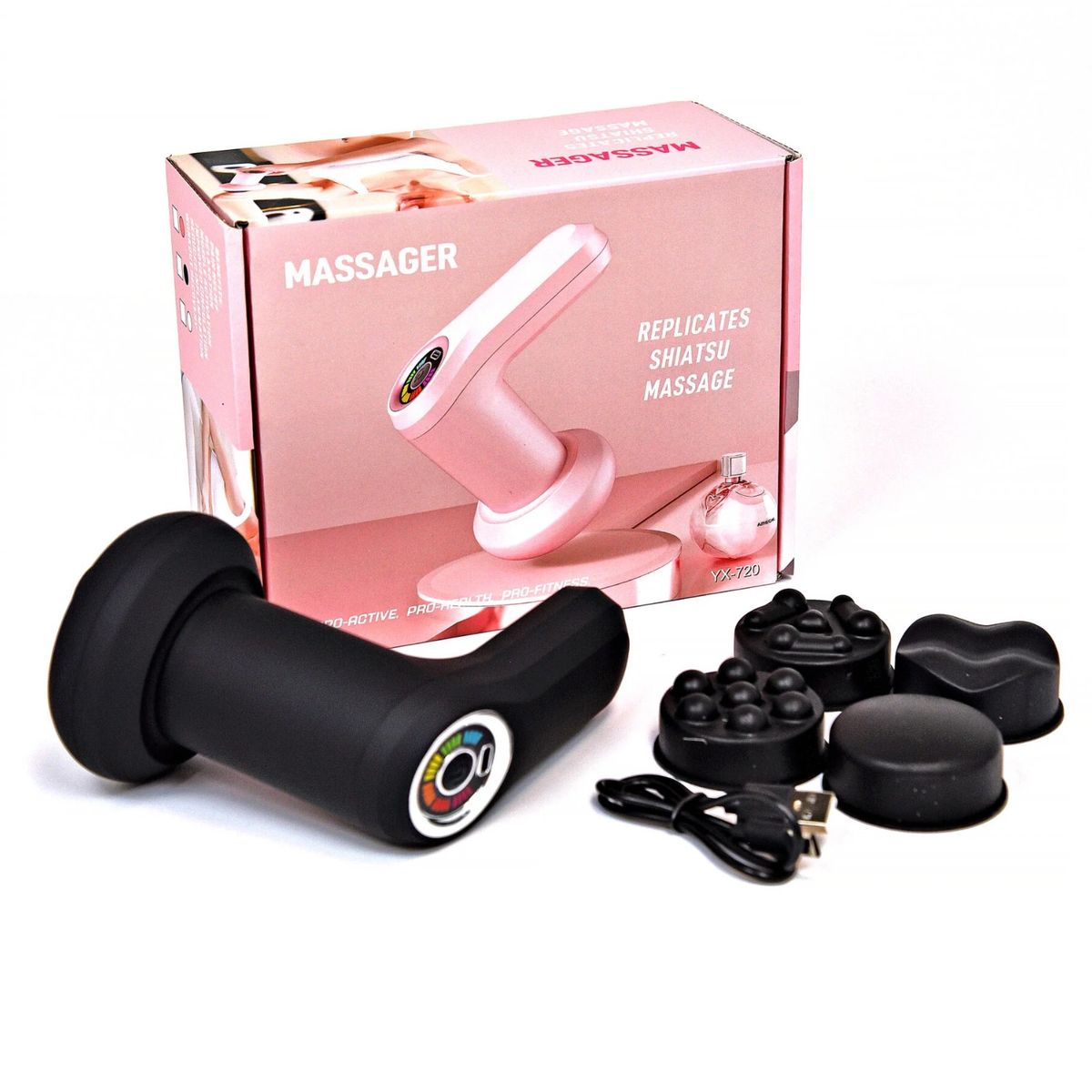 GENERICO - Masajeador con 5 cabezales y 6 vibraciones diferentes