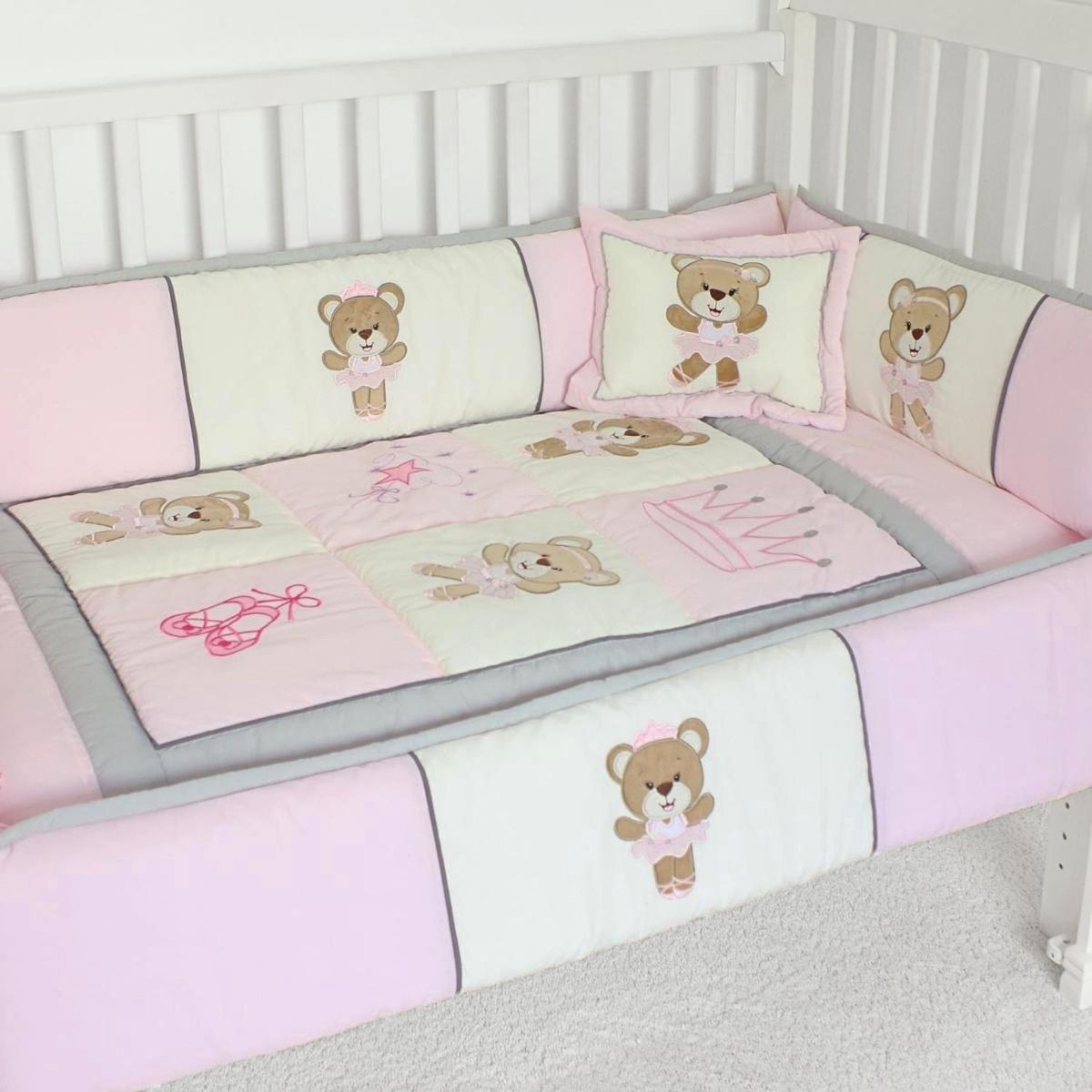 BABY MERINOS - Set de Cuna y 4 protectores - Prestige - Osita bailarina 2