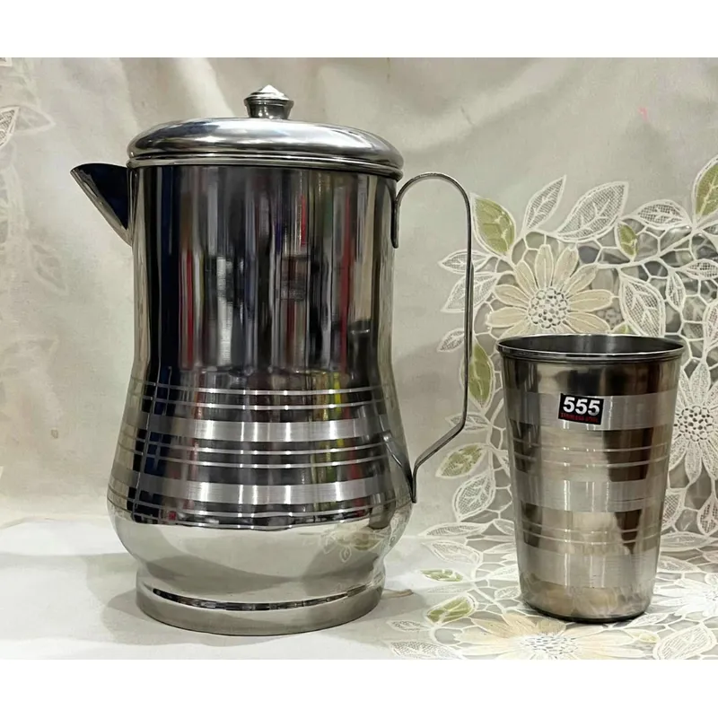 GENERICO - Jarra de acero 2 L + 4 tazas