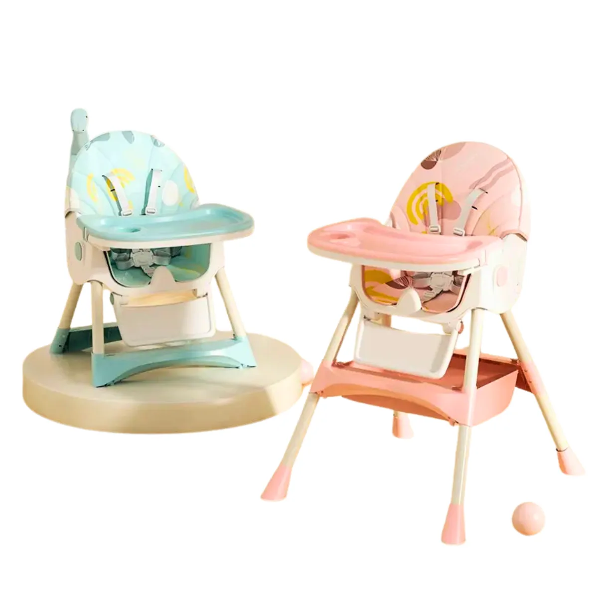 GENERICO - Silla de comer multifuncional balancín rosa con diseño hasta 30 kilos