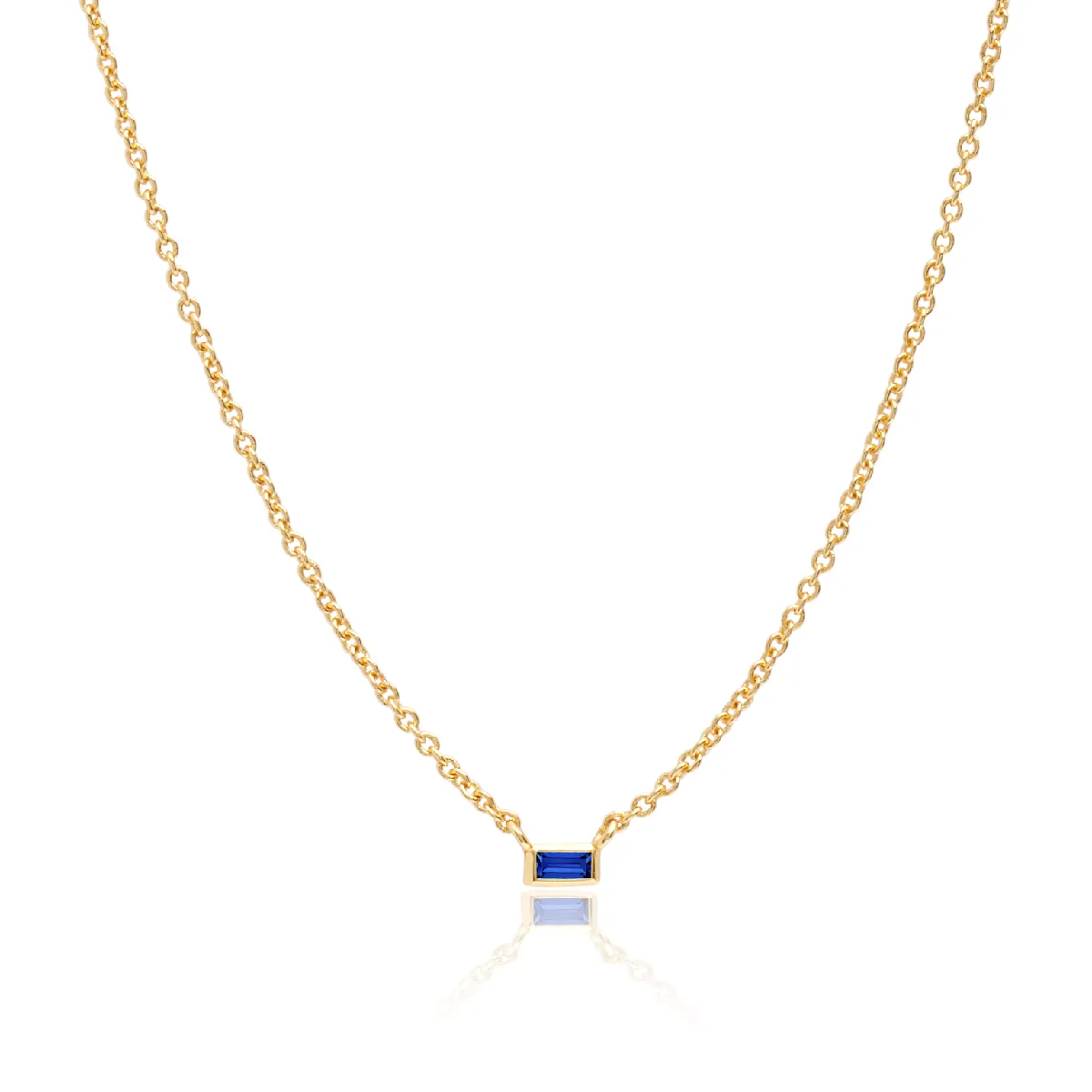 CRISLU - Collar baguette zafiro individual - C de CRISLU