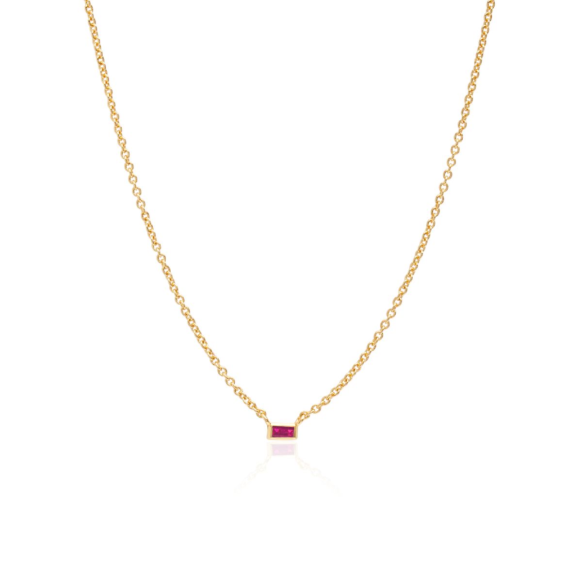 CRISLU - Collar baguette rubí individual - C de CRISLU