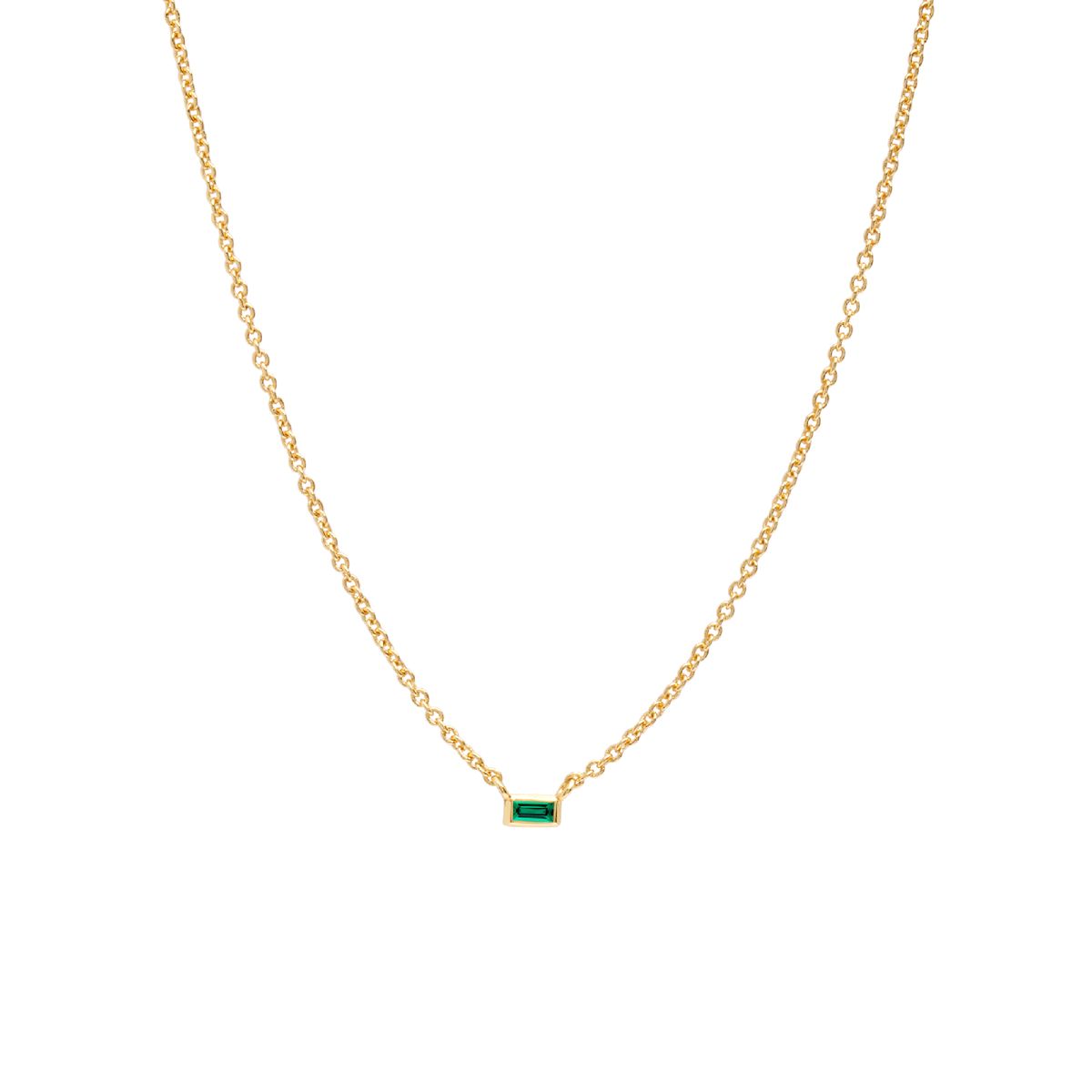 CRISLU - Collar baguette esmeralda individual - C de CRISLU