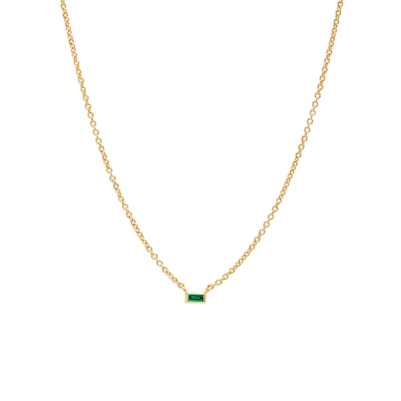 CRISLU - Collar baguette esmeralda individual - C de CRISLU