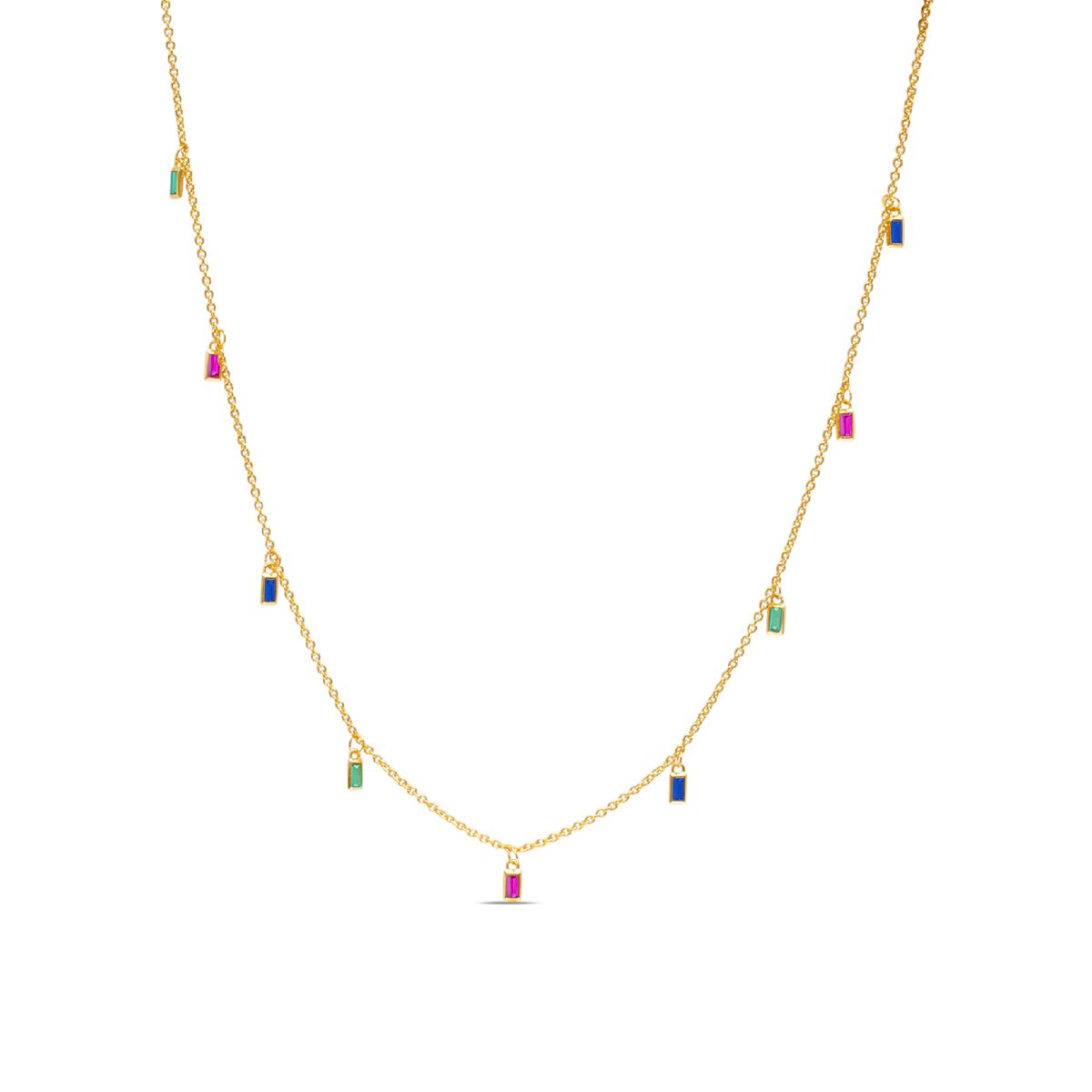 CRISLU - Collar con prismas de baguette multicolor - C de CRISLU