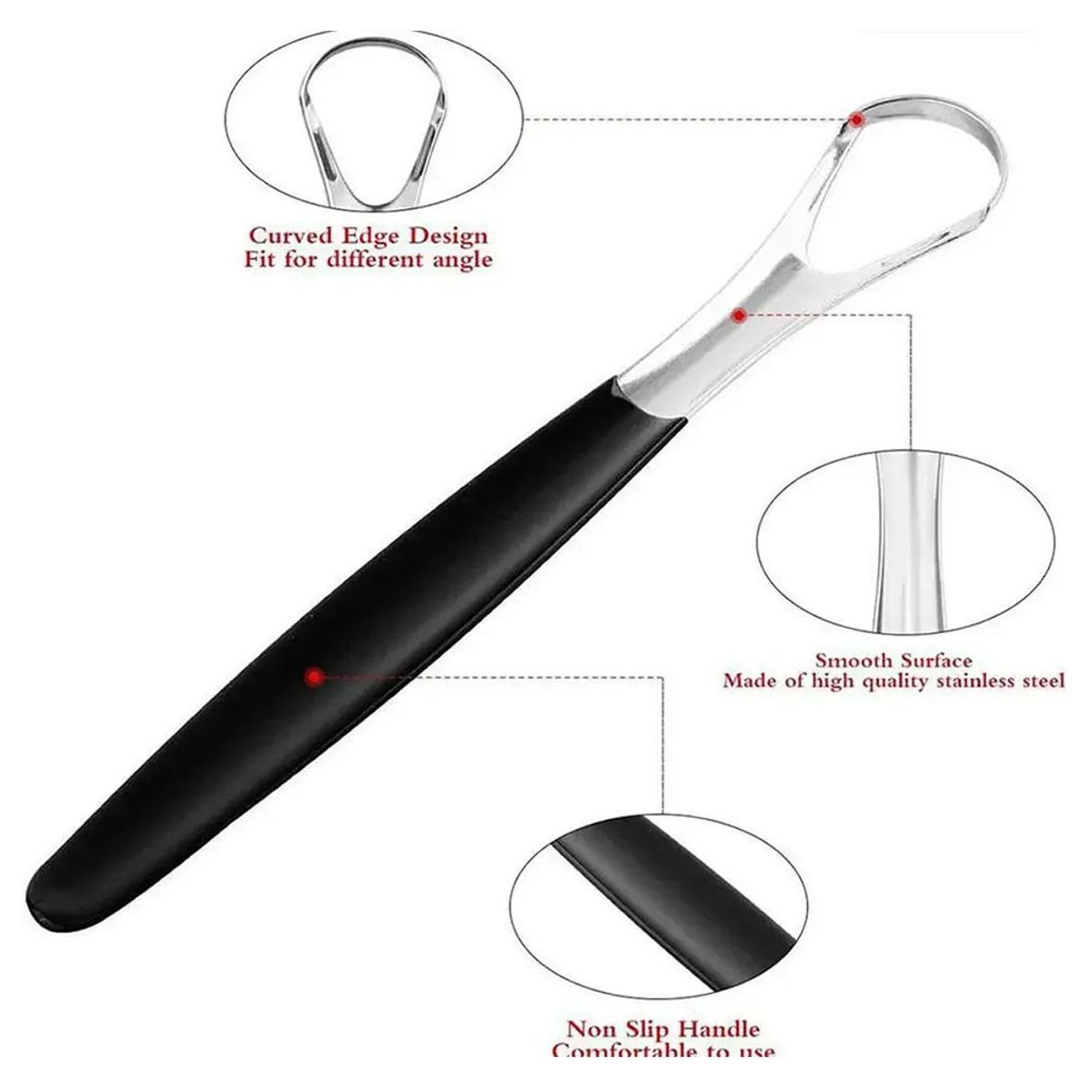 GENERICO - Limpiador Raspador De Lengua De Acero Inoxidable Plateado