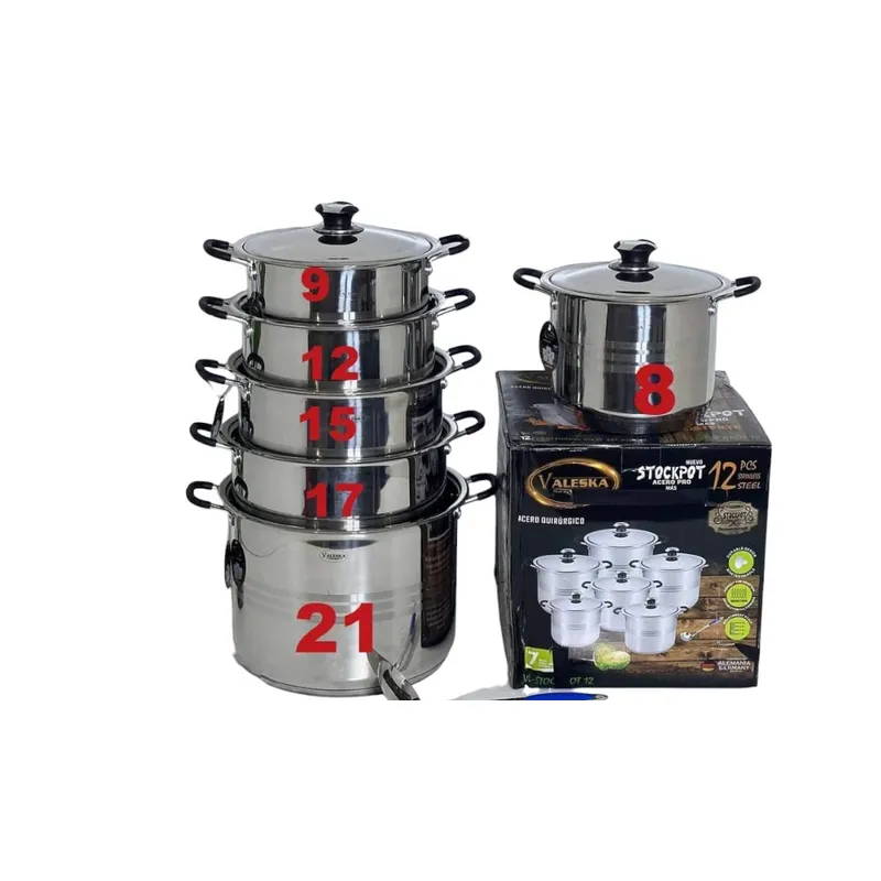 VALESKA - JUEGO DE OLLAS 12 PC ACERO QUIRURGICO VALESKA
