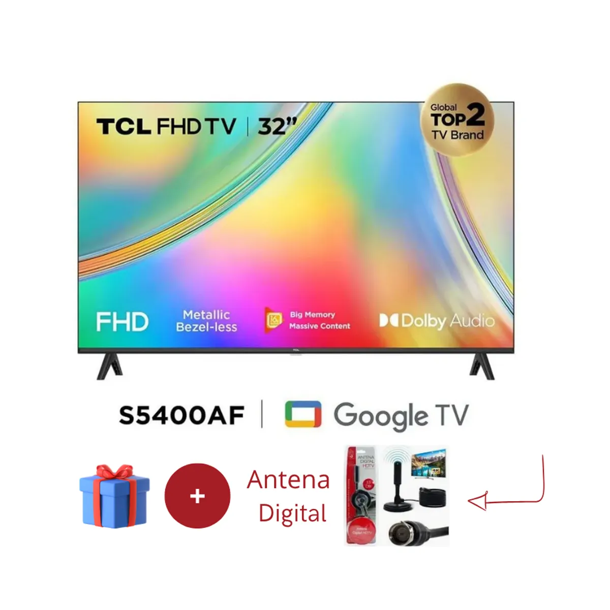 TCL - TELEVISOR DE 32"  SMART TV  TCL 32S5400AF + Antena Digital