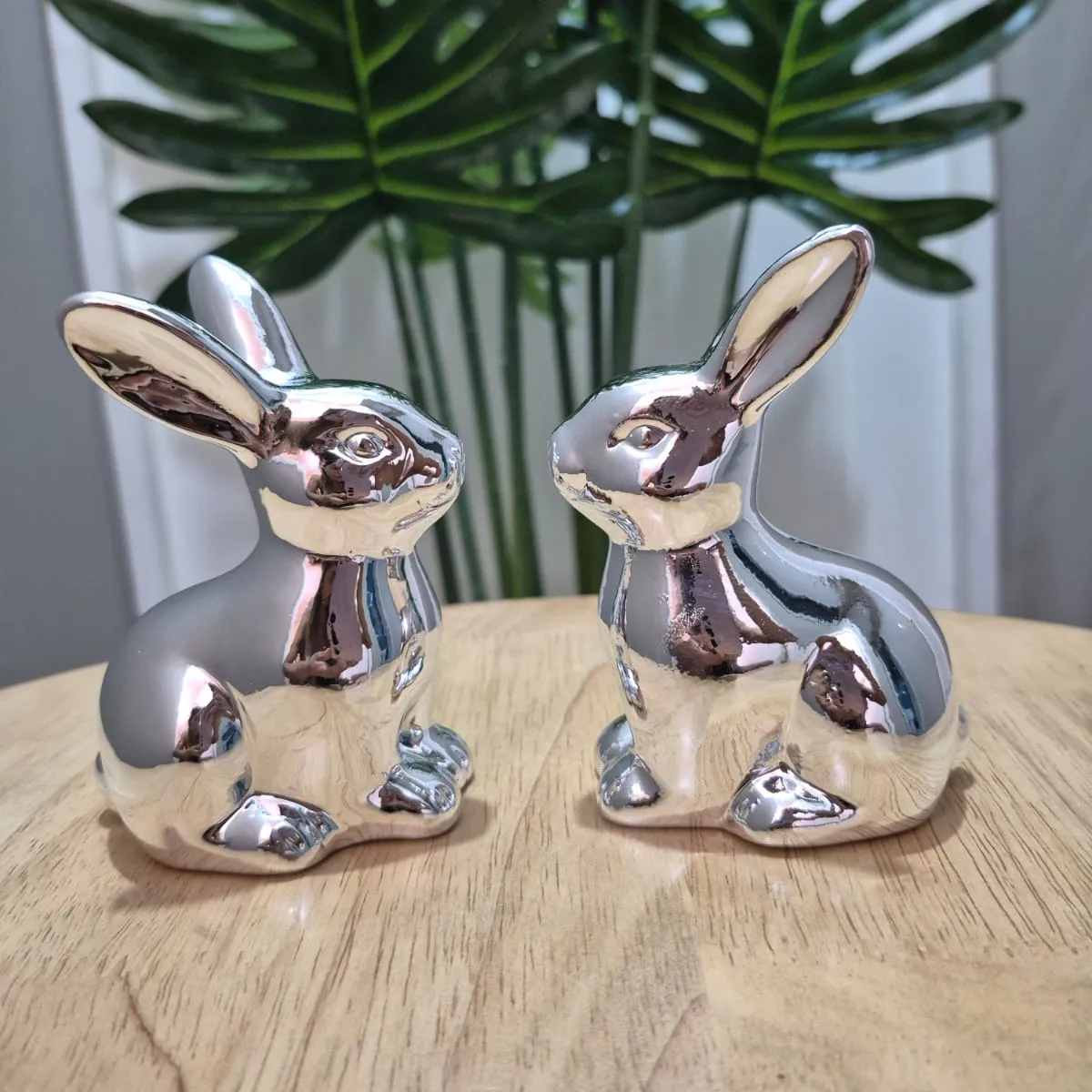 GENERICO - PACK DE 2 CONEJITOS PLATEADOS