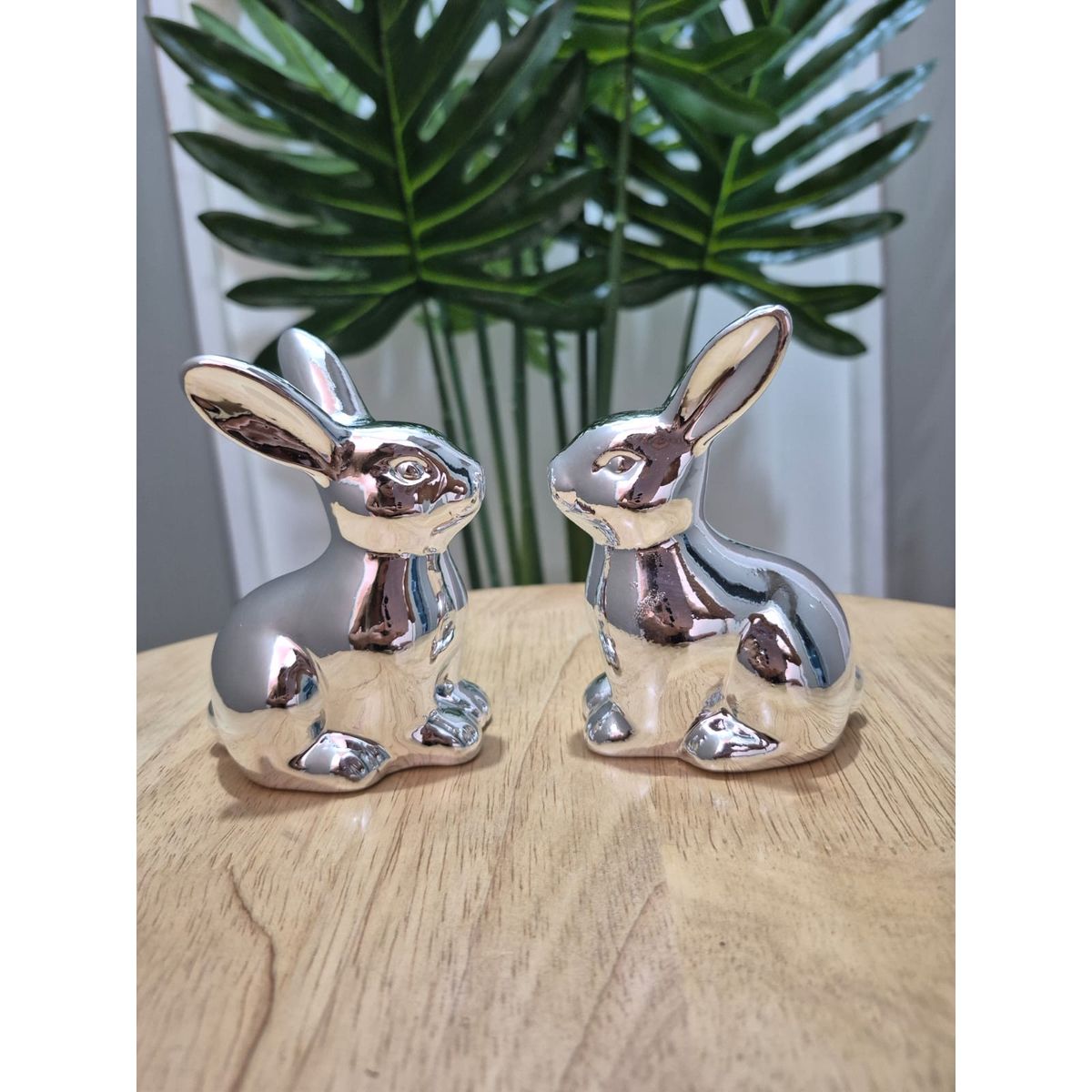 GENERICO - PACK DE 2 CONEJITOS PLATEADOS