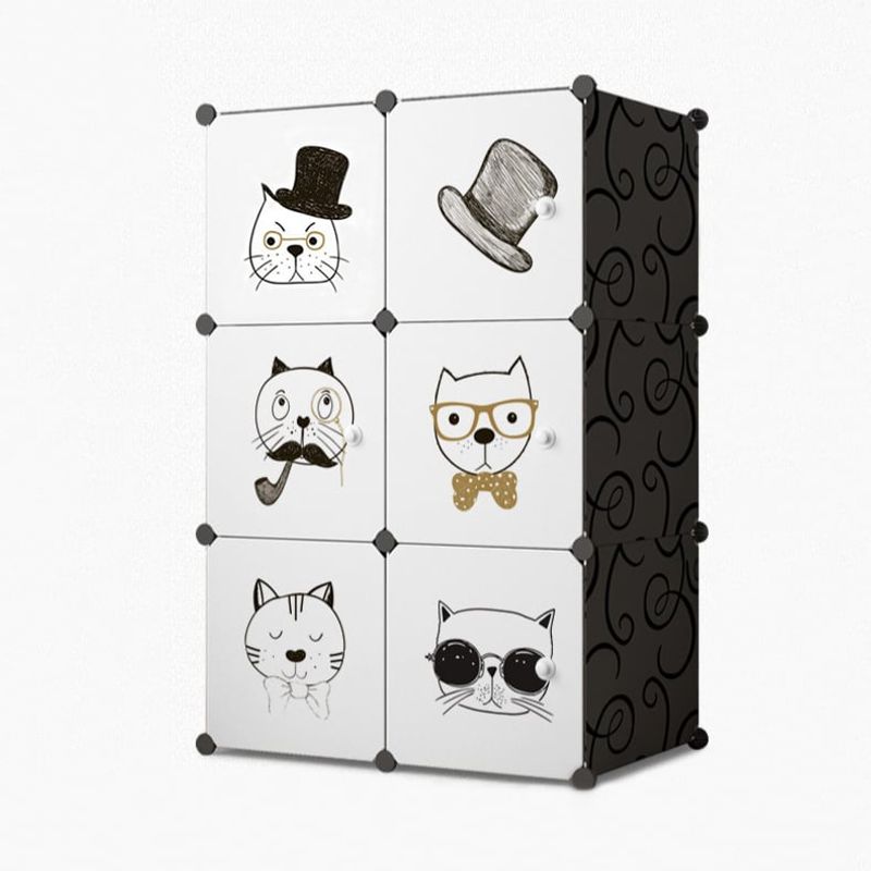GENERICO - Armario Armable Para Niños De Gatitos Color Blanco