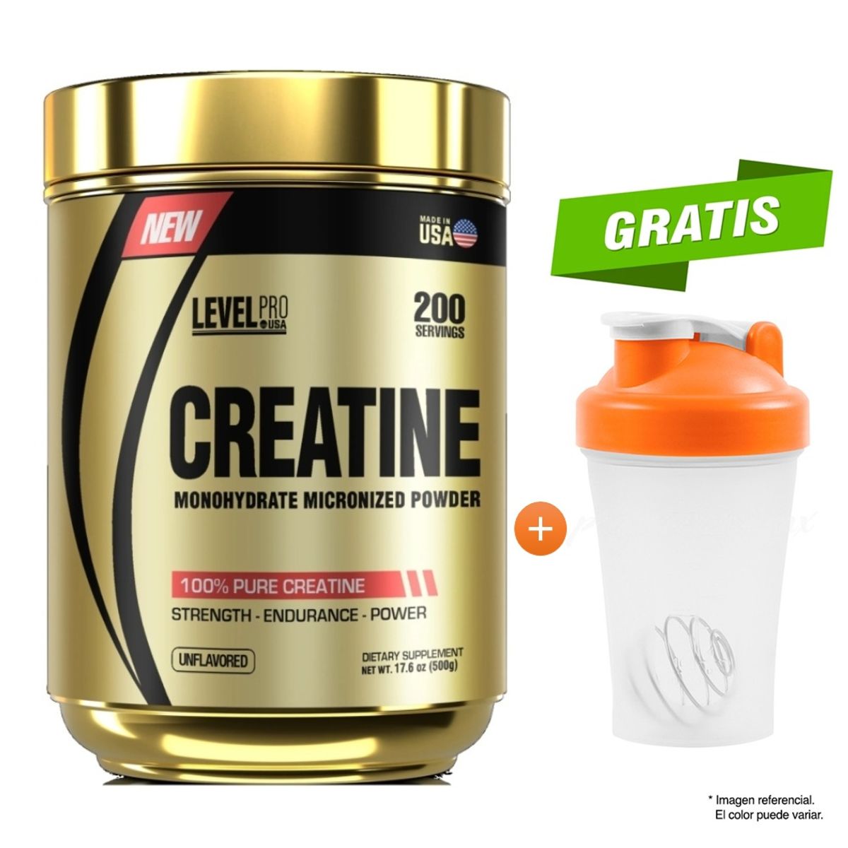 LEVEL PRO - CREATINA MICRONIZADA 500gr LEVEL PRO + REGALO