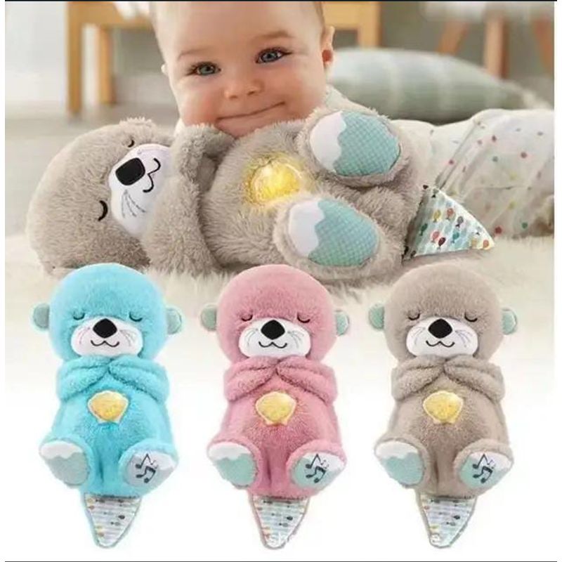 GENERICO - Nutria Hora De Dormir Con Luz Y Sonido rosado