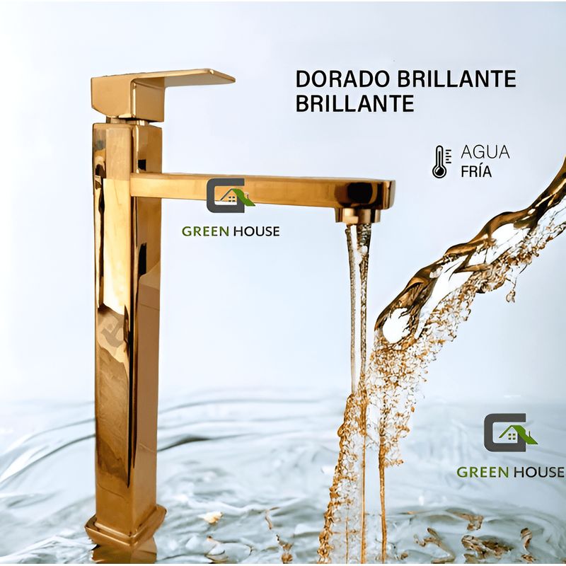 GENERICO - GRIFERIA  LAVATORIO 30CM DORADO  AGUA FRIA  PICO LARGO