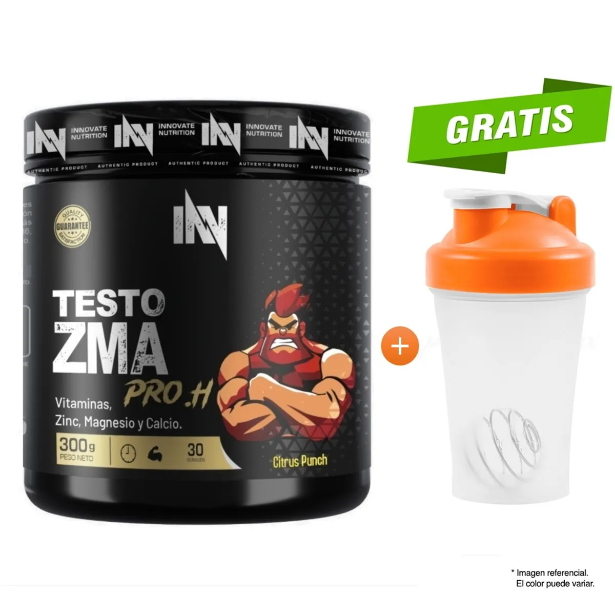 INN INNOVATE NUTRITION - MULTIVITAMÍNICO ZMA PRO.H ONE DE 300 G. INN MÁS SHAKER