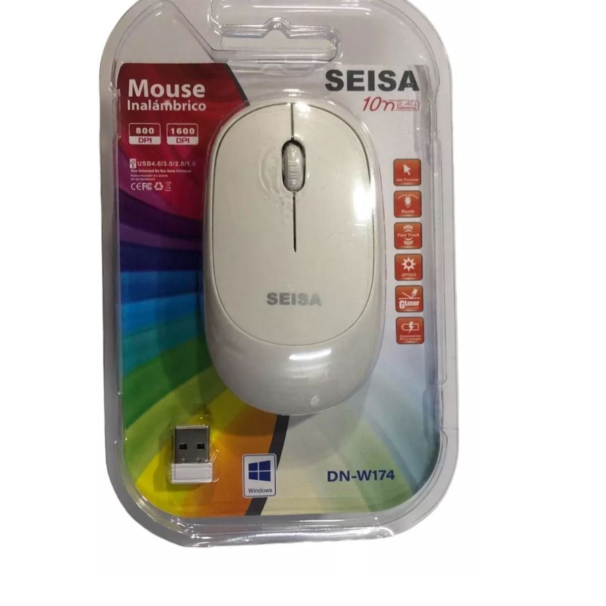 GENERICO - Mouse Inalámbrico USB 24ghz - Blanco