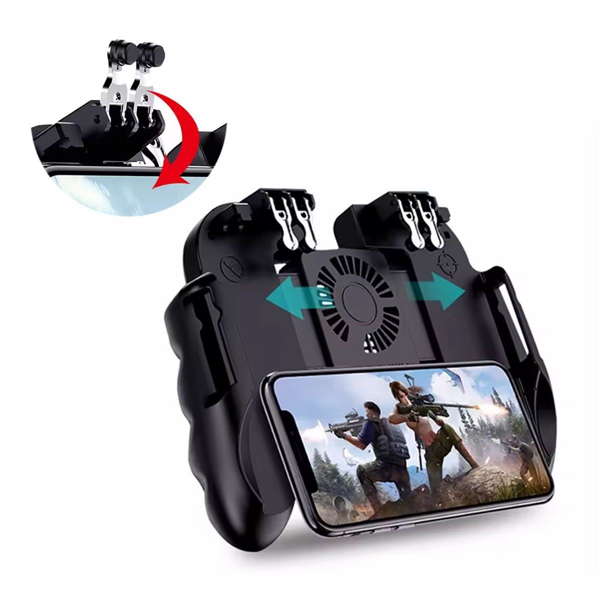 GENERICO - Gamepad Gatillero Para Celular H9 4 Gatillos