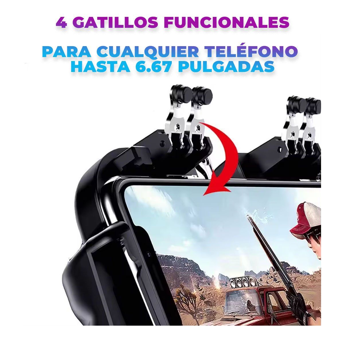 GENERICO - Gamepad Gatillero Para Celular H9 4 Gatillos