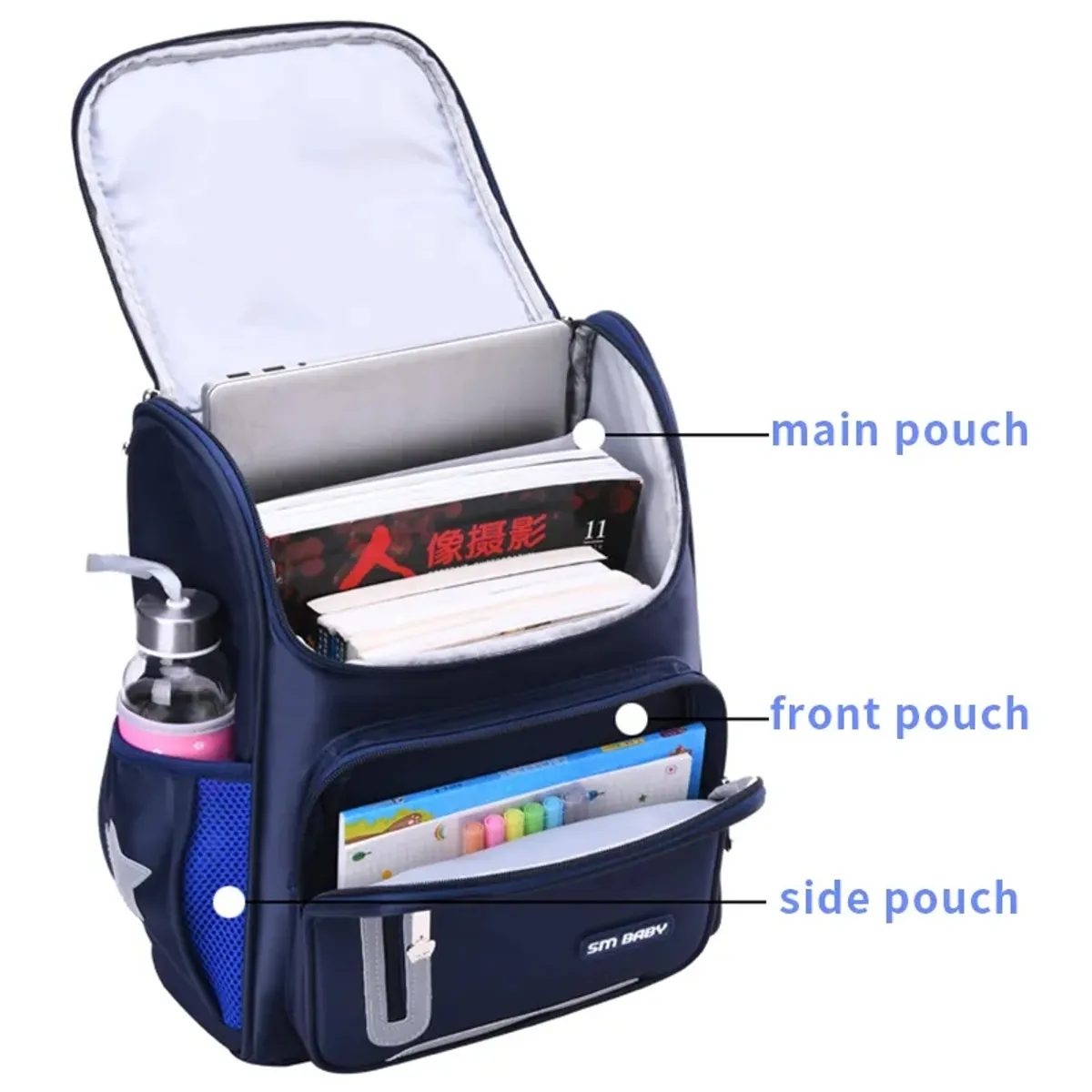 GENERICO - Mochila Grande Escolar o de Viaje Oso Celeste