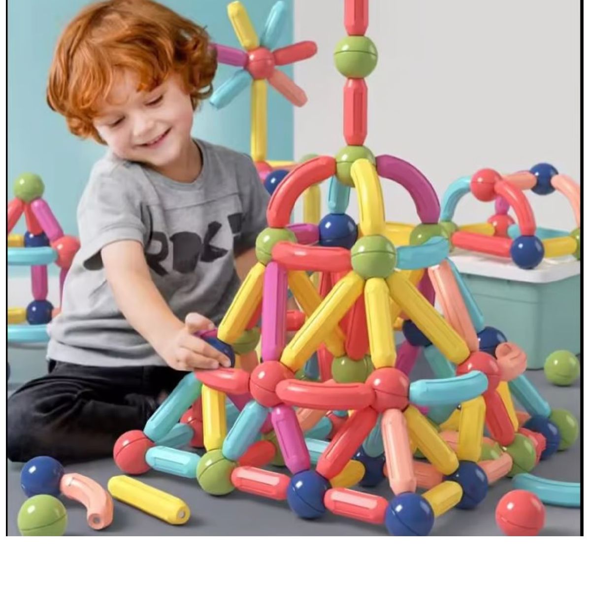 OEM - Juego De Bloques Magnéticos Educativo De 64 Piezas