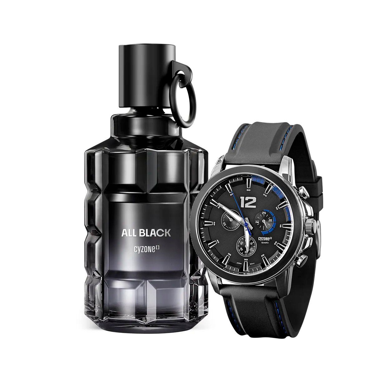 CYZONE - All Black Perfume de Hombre con Reloj Black Mood Cyzone