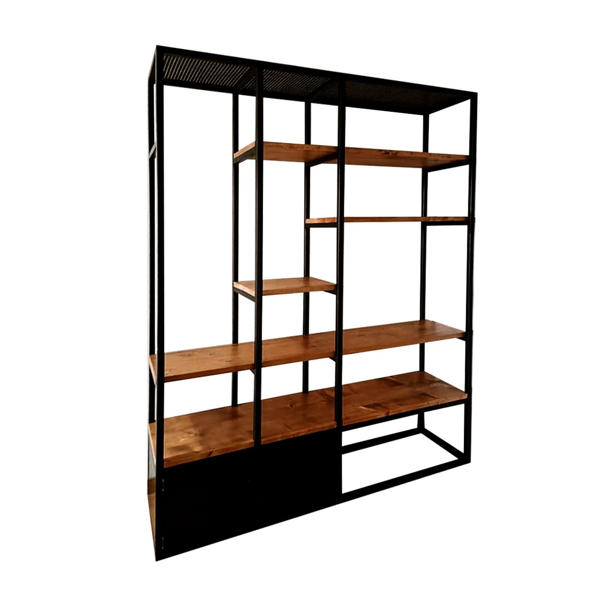 NACION MUEBLES - ESTANTE DIEGO COLOR CEDRO ESTRUCTURA FIERRO NM