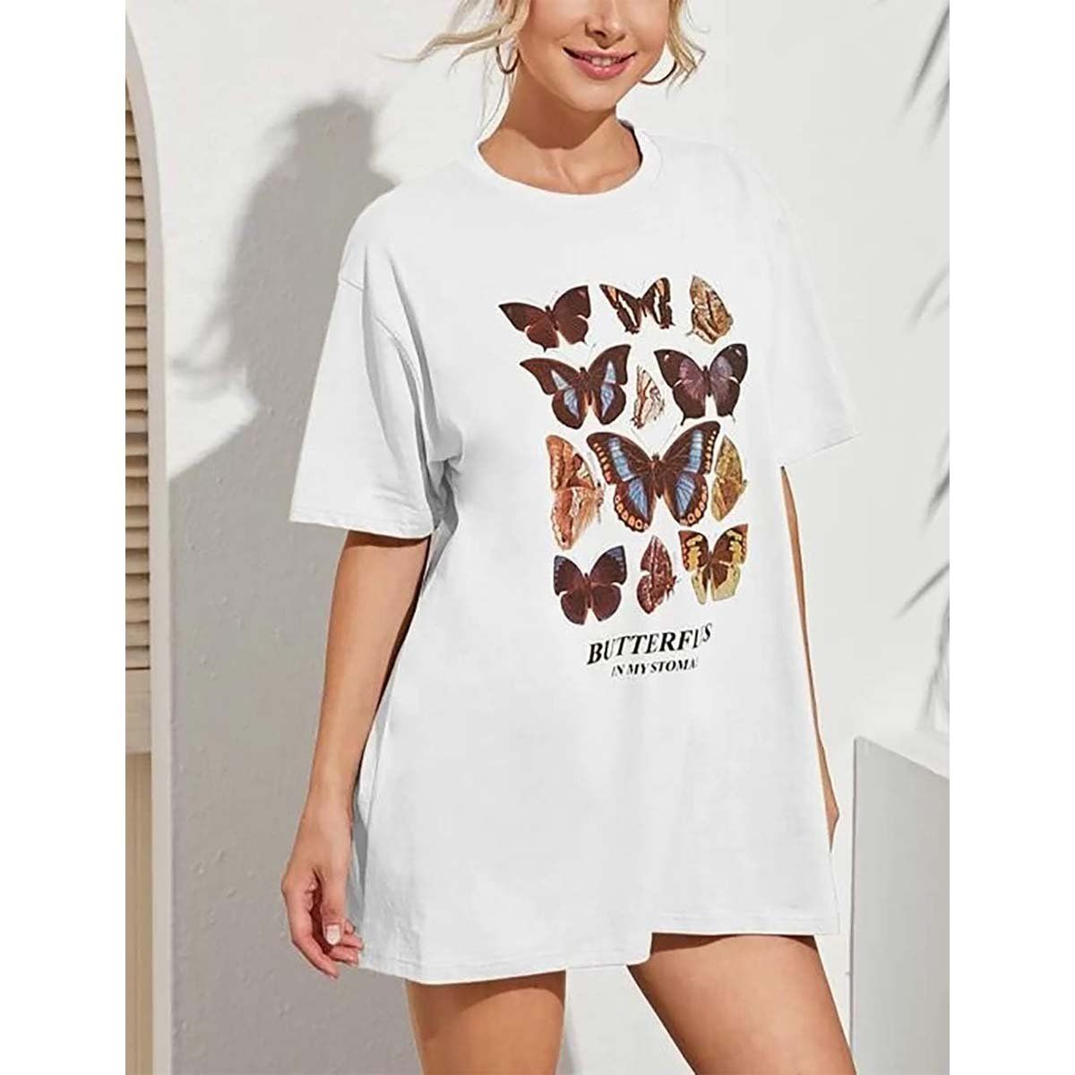 BAALATHKKO5 - Mariposa Mujer Camiseta De Manga Corta Popular Playera