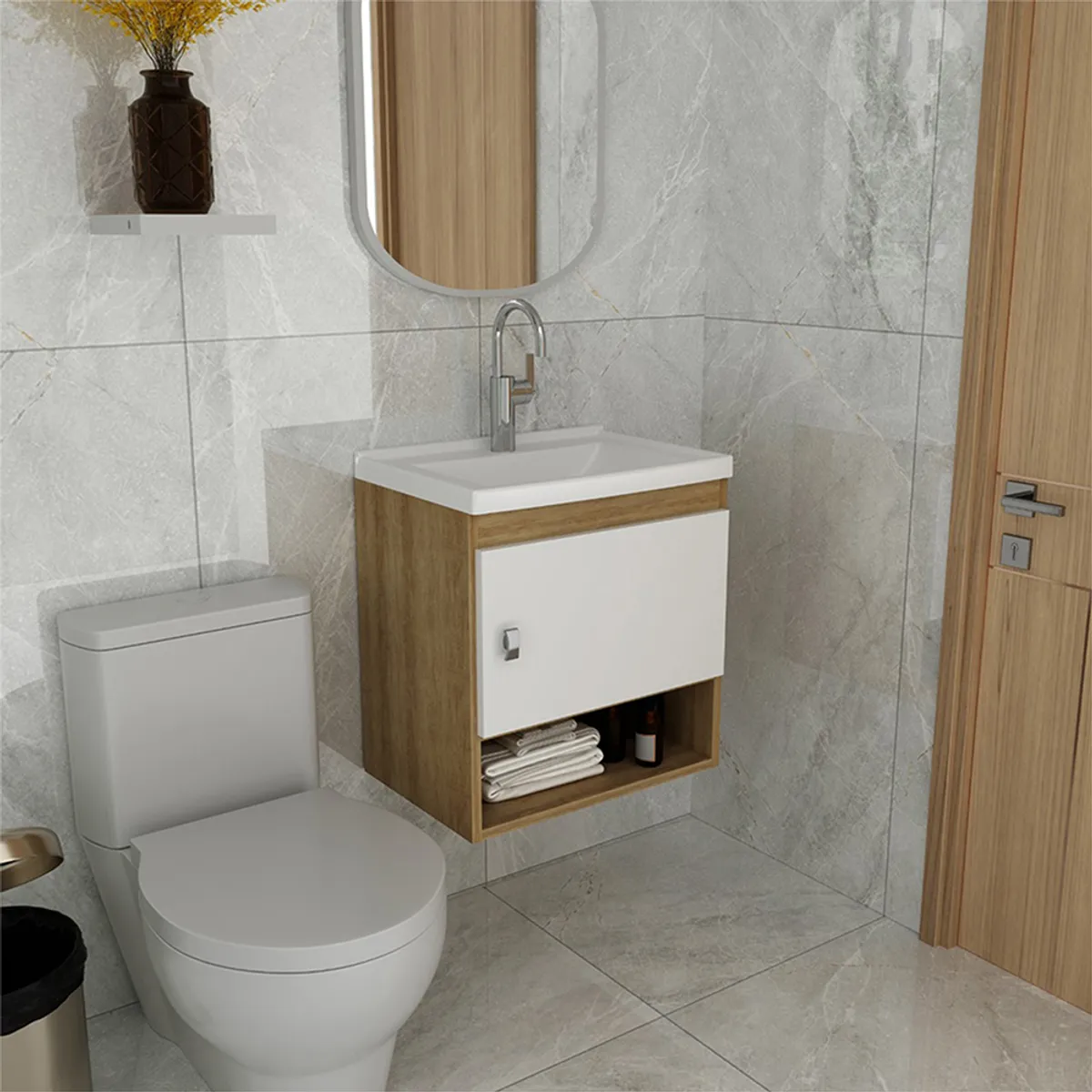2020 HOME PERU - Mueble de baño con lavamanos Linz - Almendra Blanco