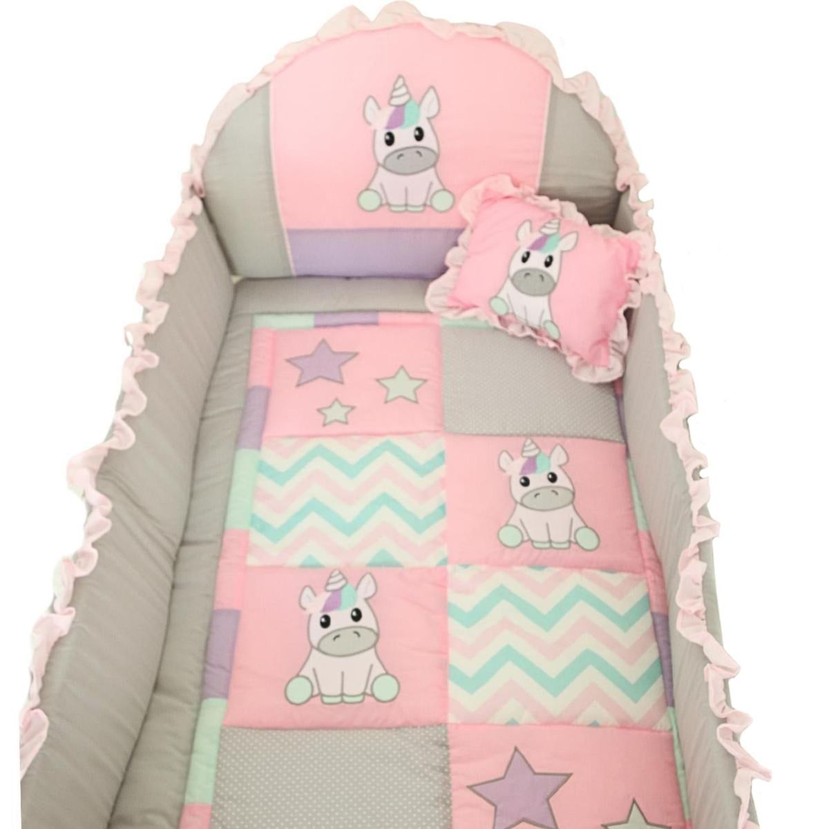 BABY MERINOS - Set de cuna y Protector - Tradición - Unicornio