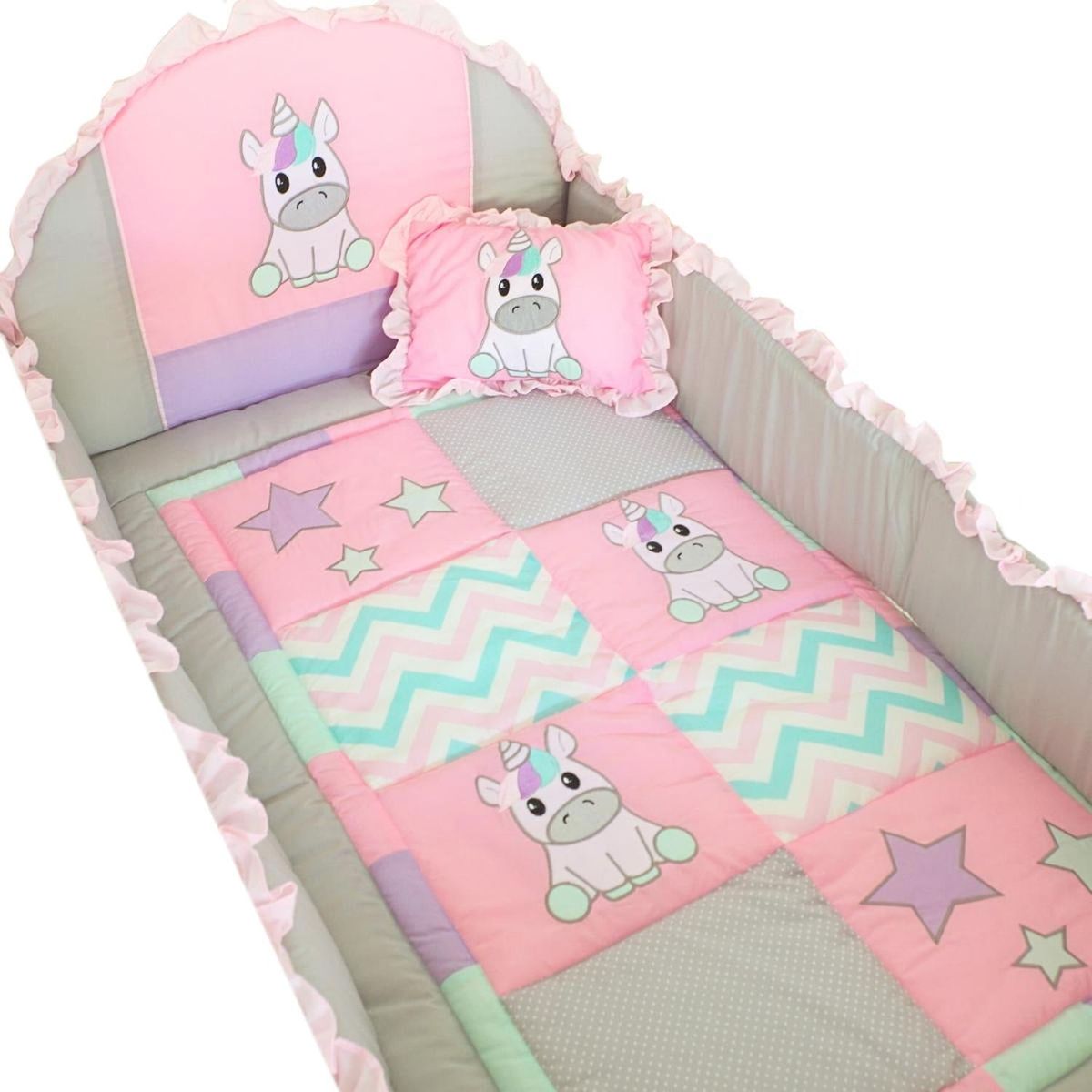 BABY MERINOS - Set de cuna y Protector - Tradición - Unicornio