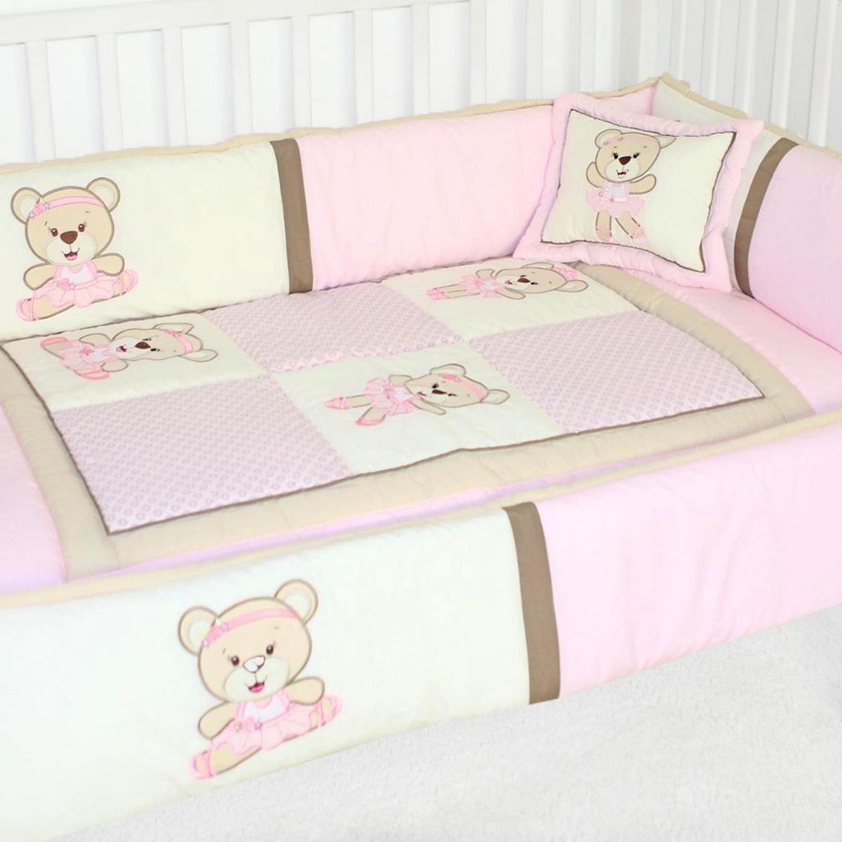 BABY MERINOS - Set de Cuna y 4 protectores - Prestige - Osita bailarina 1